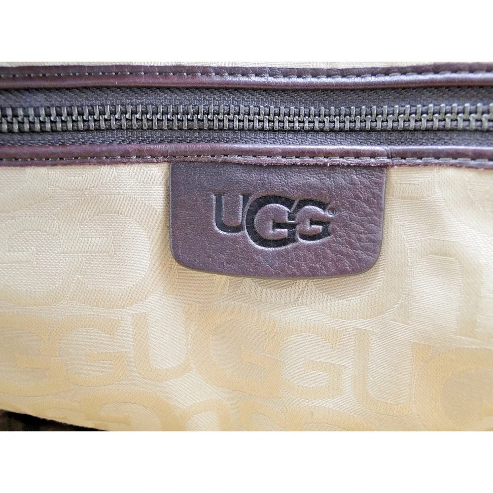 UGG AUSTRALIA UNISEX‎ LEATHER BRANFORD SLIM BRIEF BAG BROWN